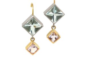 Ohrschmuck: Morganit und Prasiolith